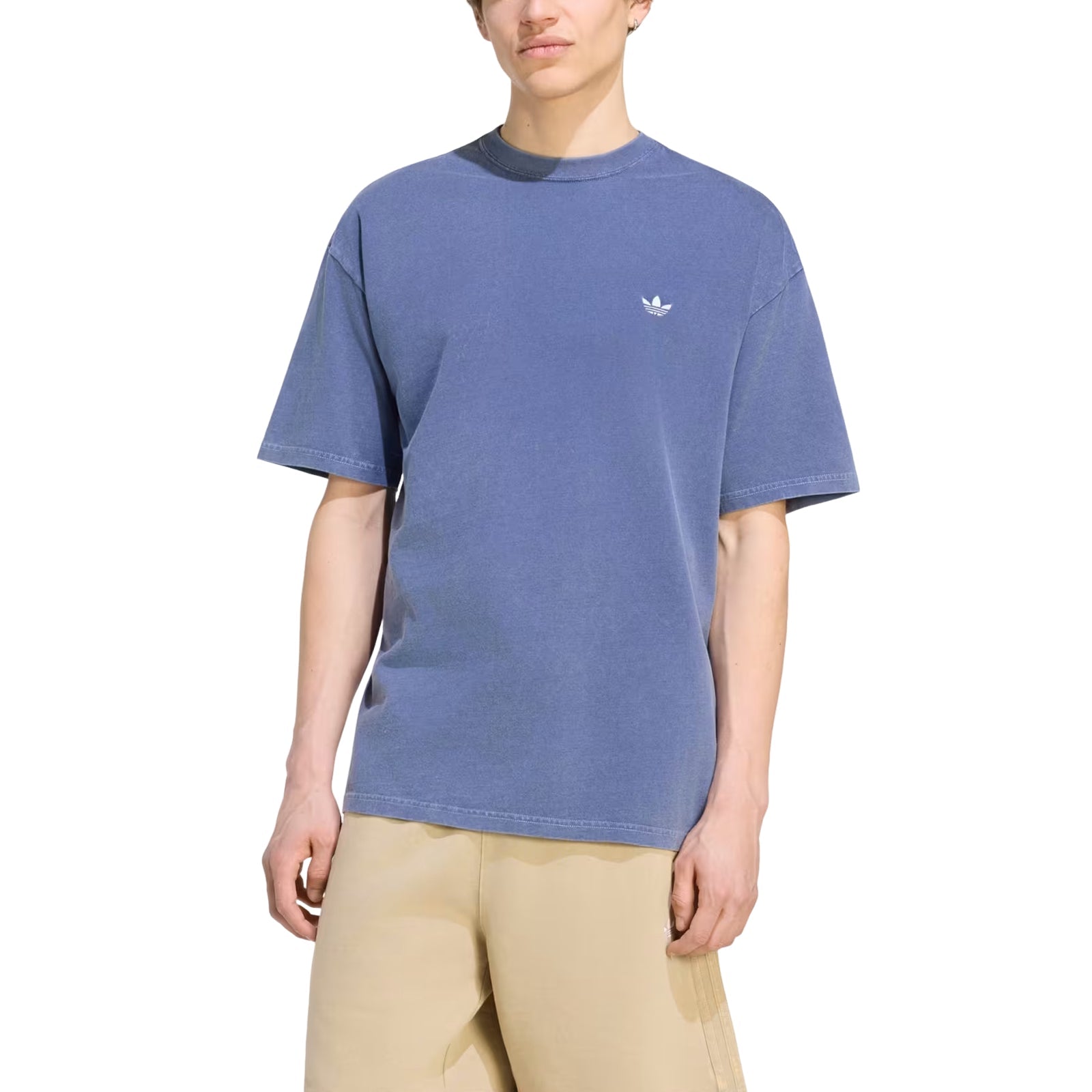 adidas Trefoil Essentials Washed Loose Dropped T-Shirt Asia Sizing 'Dark Blue' LC6376