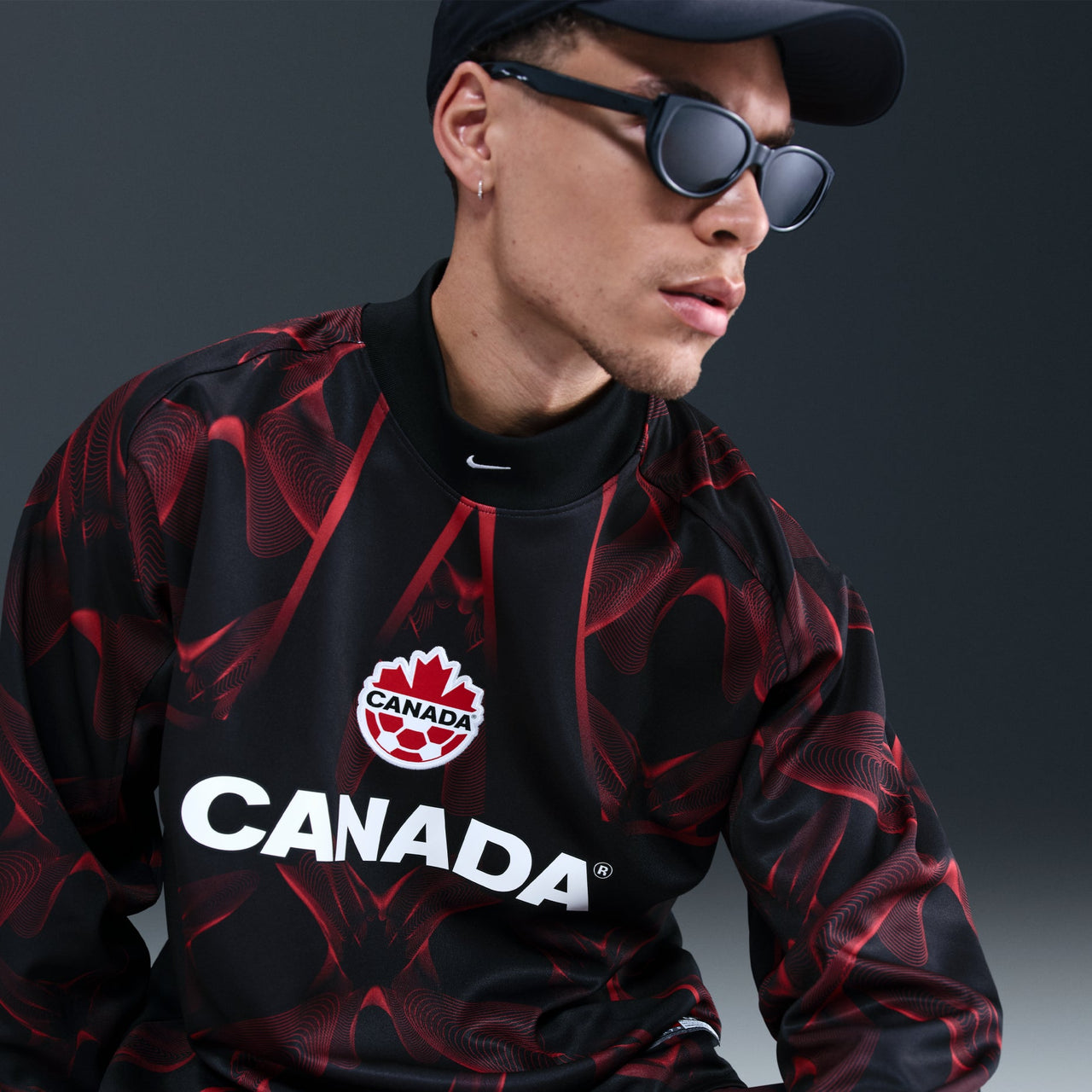 Nike Canada Goalkeeper Jersey 'Black Sport Red White' IO0791-010