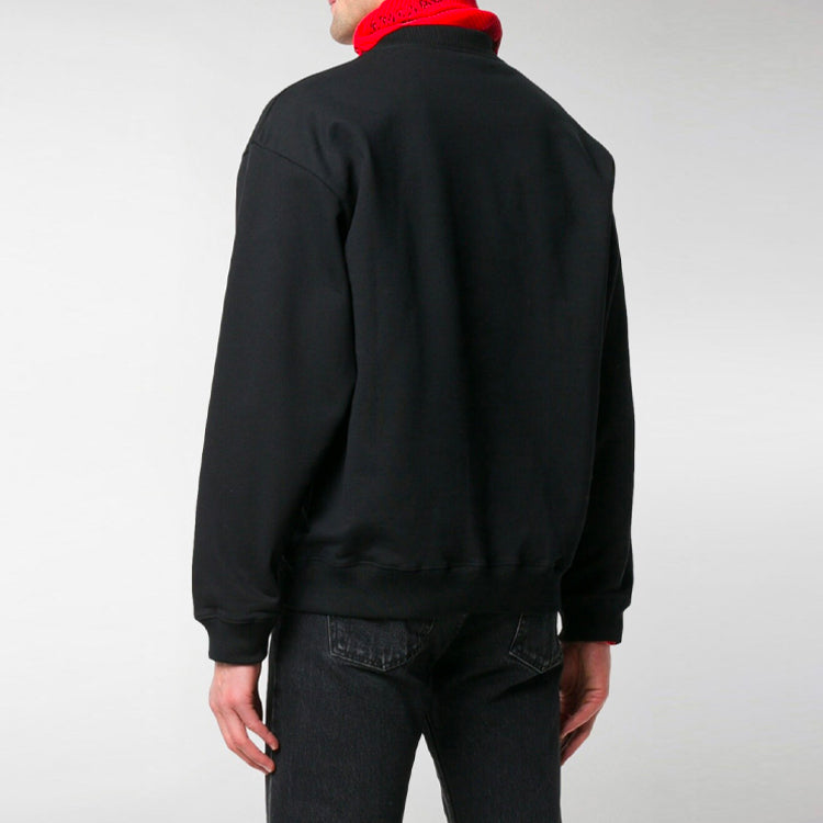 Balenciaga Small Contrast Logo Print Crewneck Sweatshirt 'Black White' 556147TYK271000