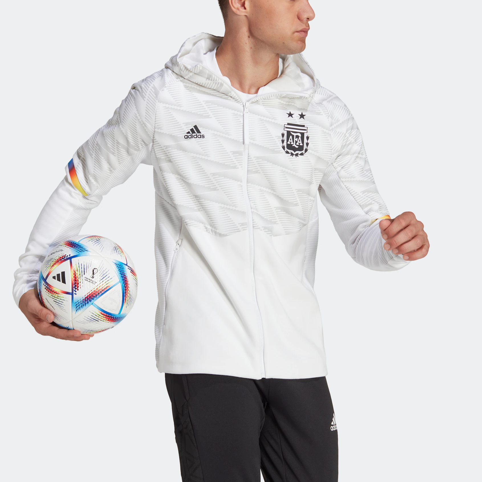 adidas Argentina Game Day Travel Full-Zip Hoodie 'White' IC4444