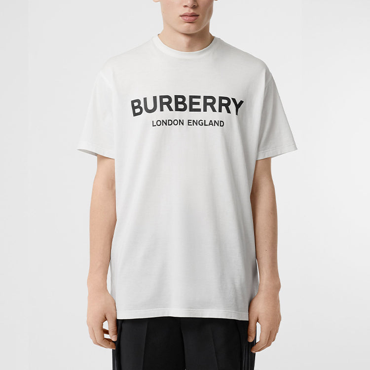 Burberry Logo Printing Cotton Short Sleeve Unisex White 80094951