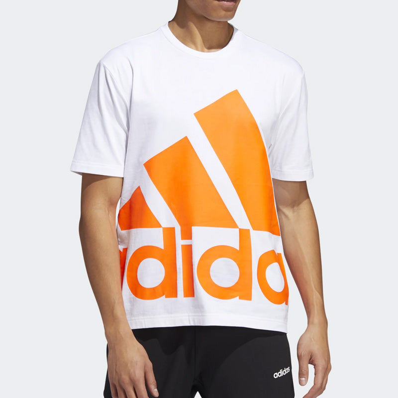 adidas FAV BL TEE Round-neck Short-sleeve Tee Men White/Orange GK3326