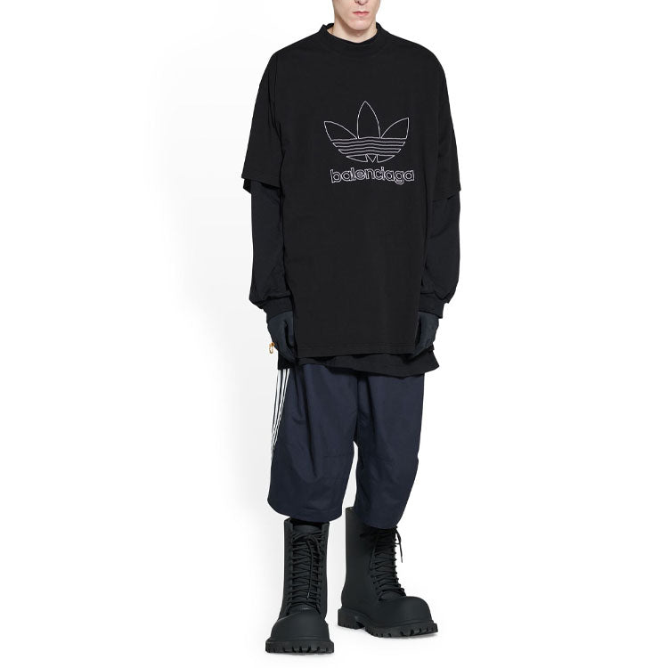 Balenciaga x adidas Trefoil T-shirt 'Black White' 723976TNVN81070