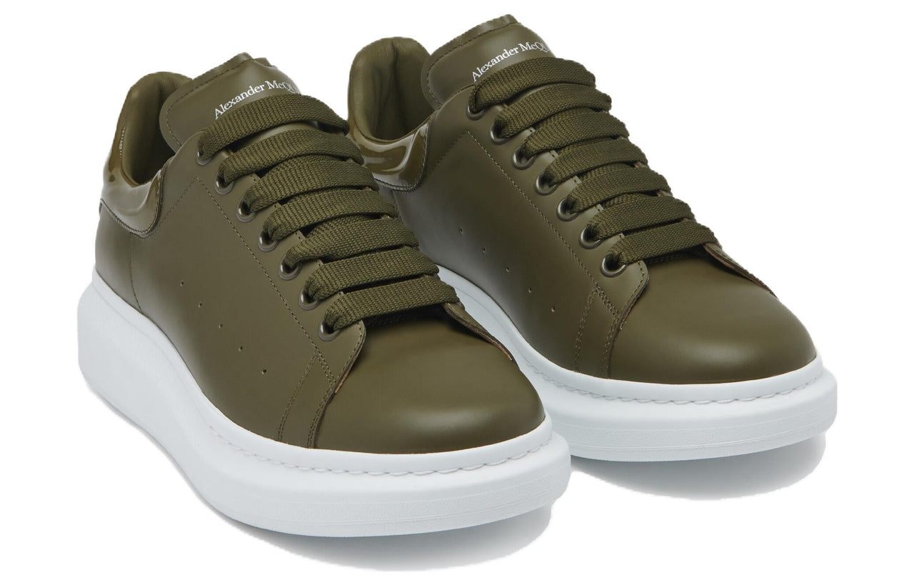 Alexander McQueen Oversized Leather Sneakers 'Olive Green' 777279WIE9C3211