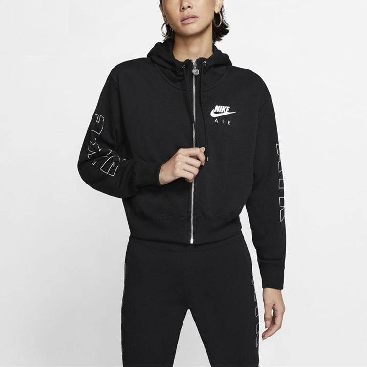 (WMNS) AS W Nike Sportswear Air Hoodie FZ FLC BB Black CJ3043-010