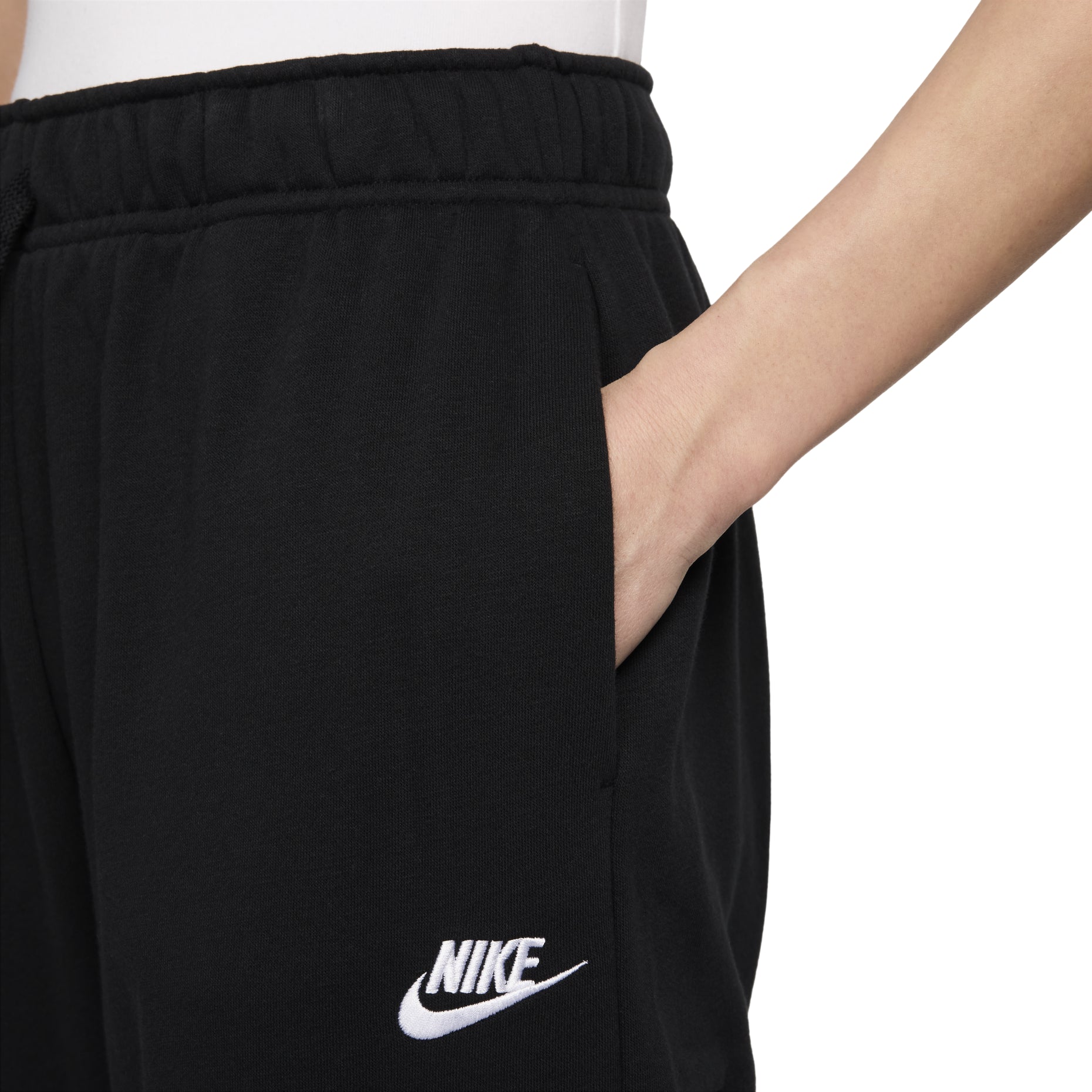 (WMNS) Nike Sportswear Club Fleece Mid-Rise Oversized Cargo Tracksuit Bottoms 'Black' DQ5197-010
