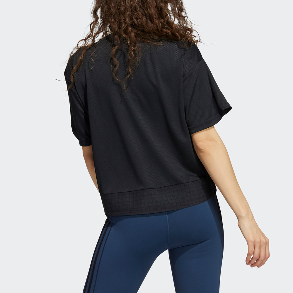 (WMNS) adidas Trn T Heat.Rdy Mesh Splicing Sports Round Neck Short Sleeve Black T-Shirt GR8225