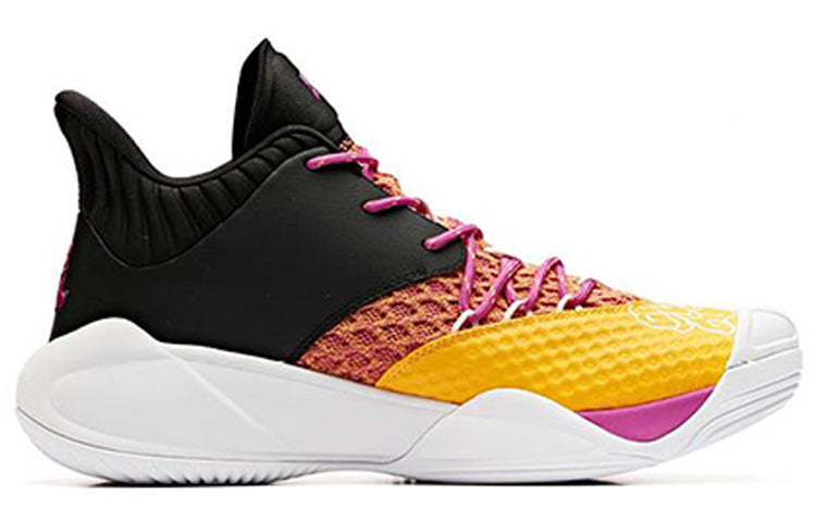 ANTA Mid Top Basketball Shoes 'Black Orange Yellow' 11931605-10