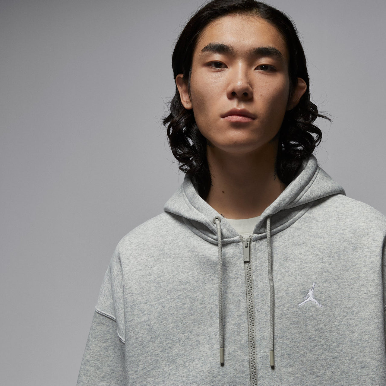 Air Jordan Brooklyn Fleece Oversized Full-Zip Hoodie 'Grey Heather' IB7232-050