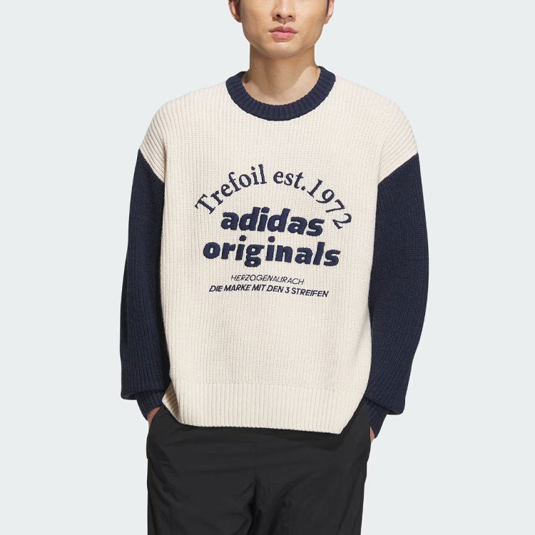adidas originals Classic Sport Sweater (Gender Neutral) Asia Sizing 'White Night Indigo' IW6286