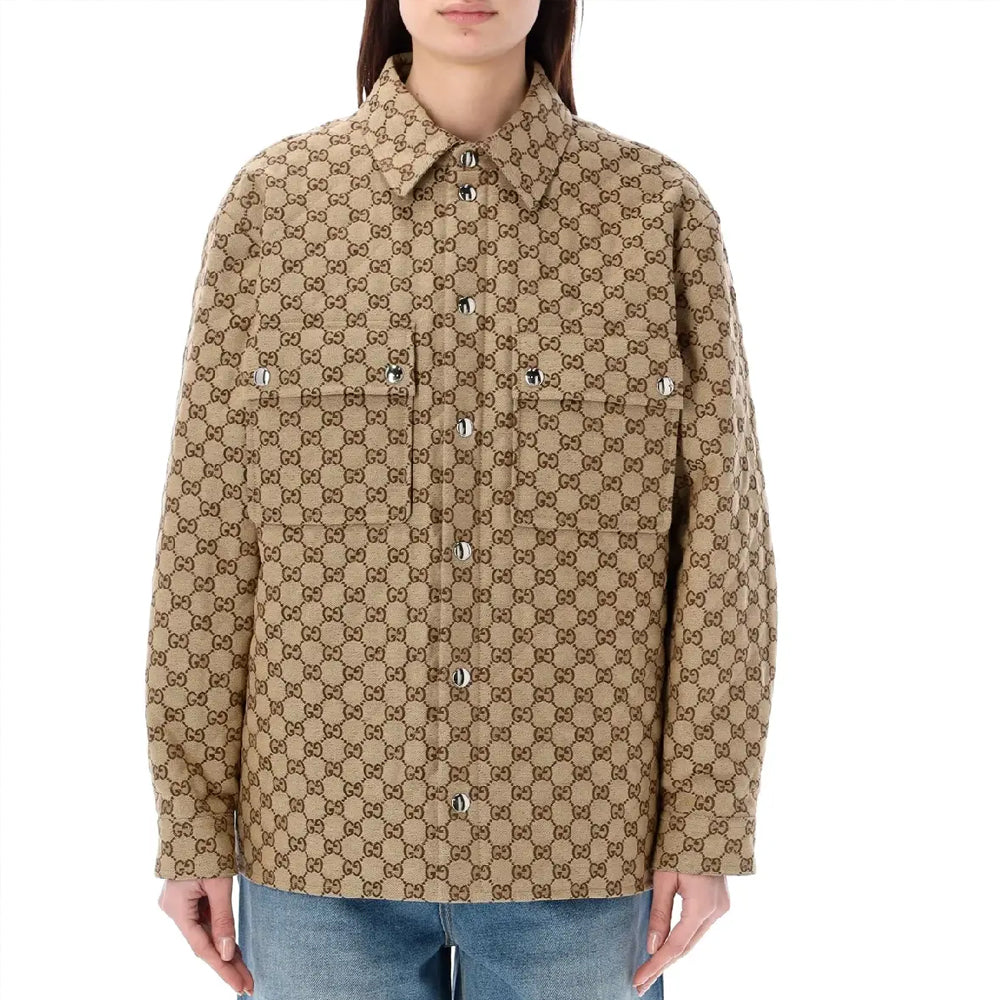 Gucci GG Canvas Shirt 'Beige Ebony' 762162-ZAPKE-2190