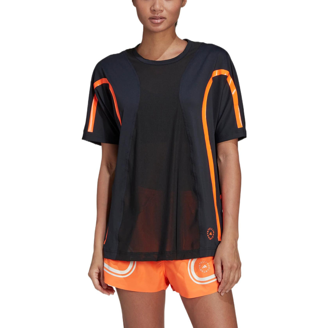 (WMNS) adidas by Stella McCartney TruePace Running Loose T-Shirt 'Black Orange' HD9113