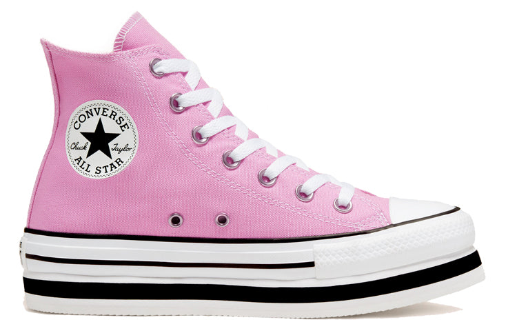 (WMNS) Converse Everyday Platform Chuck Taylor All Star Thick Sole Pink White Sneakers 'Pink Blue' 567995C