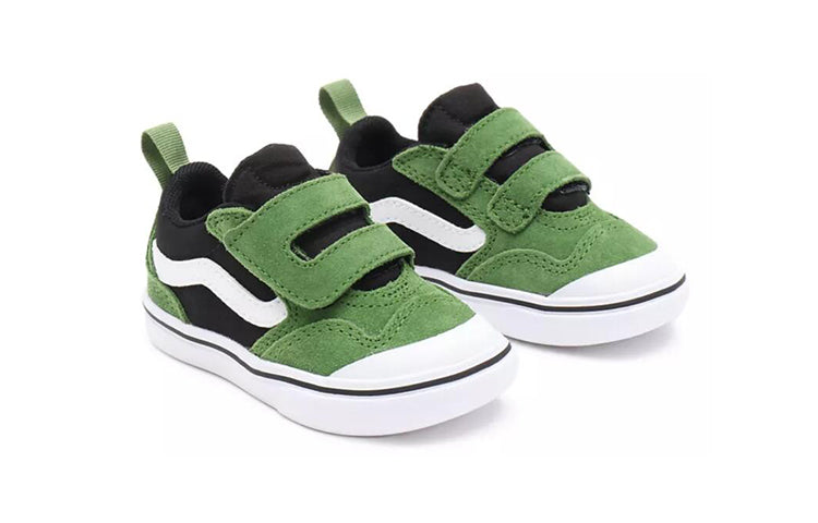 Vans Toddler 2-tone Comfycush New Skool Velcro 'Black Green' VN0A4TZH9EC