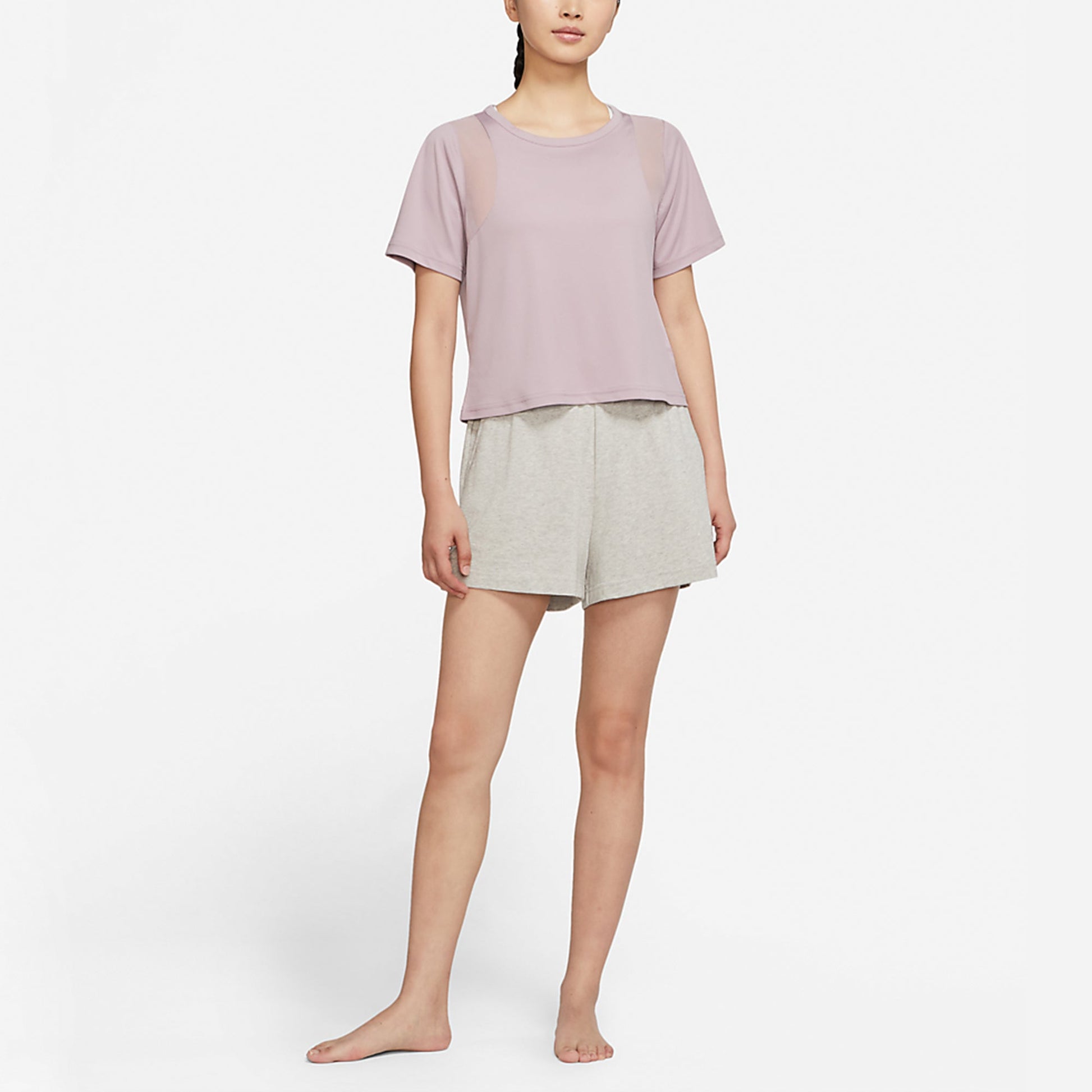 (WMNS) Nike Yoga Dri-FIT Mesh Quick Dry Round-neck Pink DJ6572-501