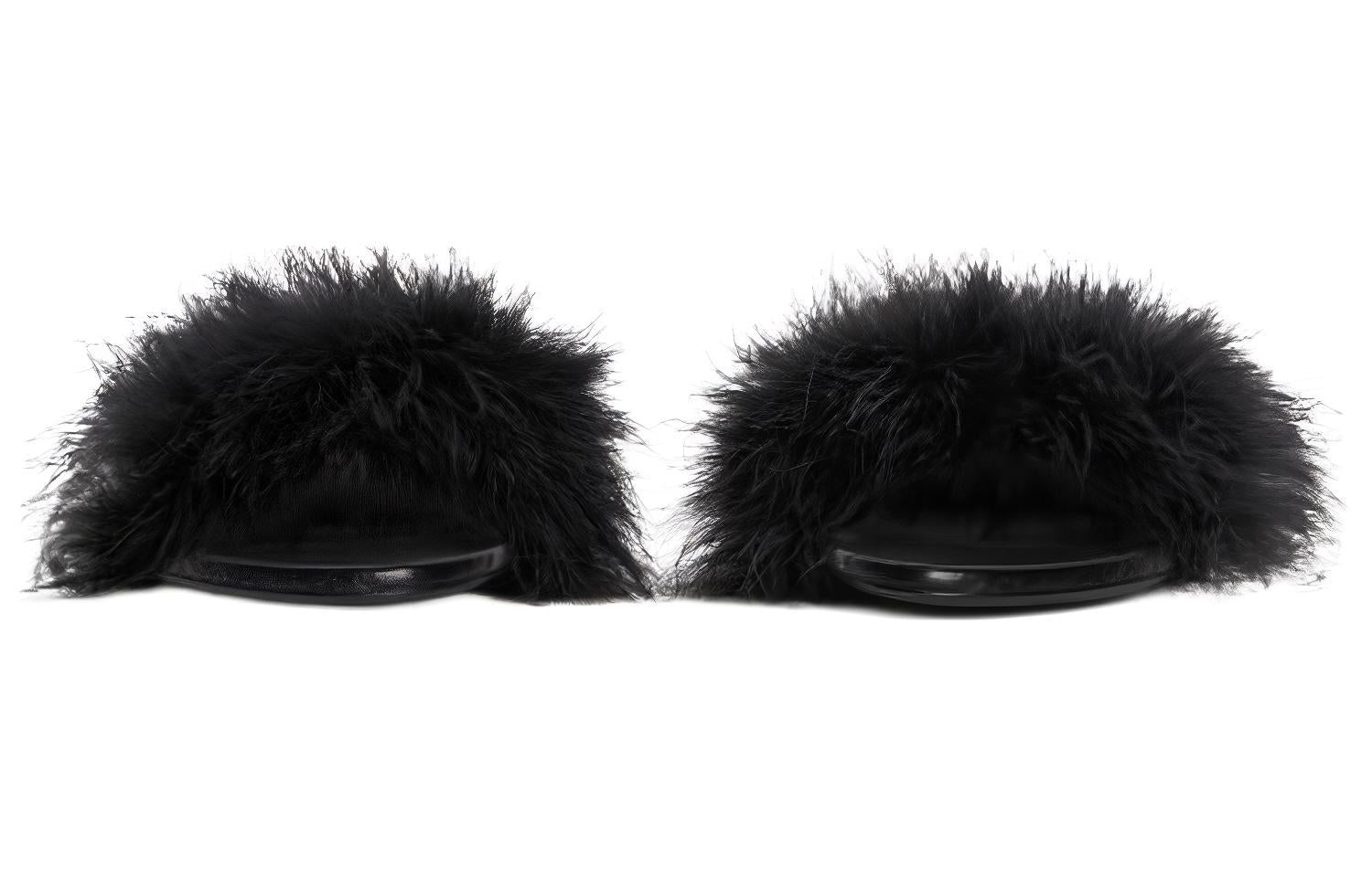 (WMNS) Balenciaga Boudoir 70mm Sandals 'Black Feathers' 787447W0WMQ1000