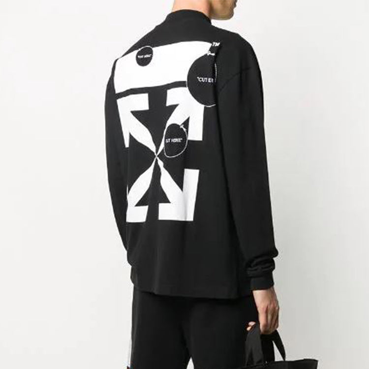 Off-White Logo Printing Long Sleeves Sports Black OMAB031F20FAB0021001