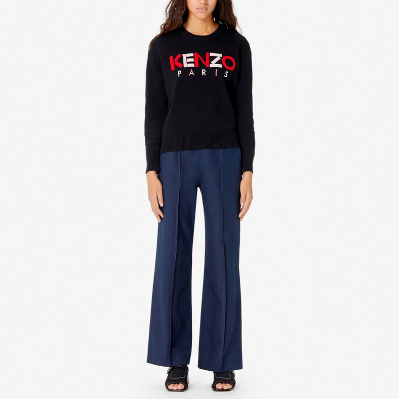 KENZO SS20 Long Sleeves Pullover Knit Black FA5-2PU507-808-99