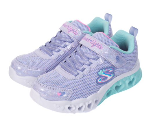 (GS) Skechers S Lights 'Flutter Heart - Light Lavender Multicolor' 302317-LLVMT