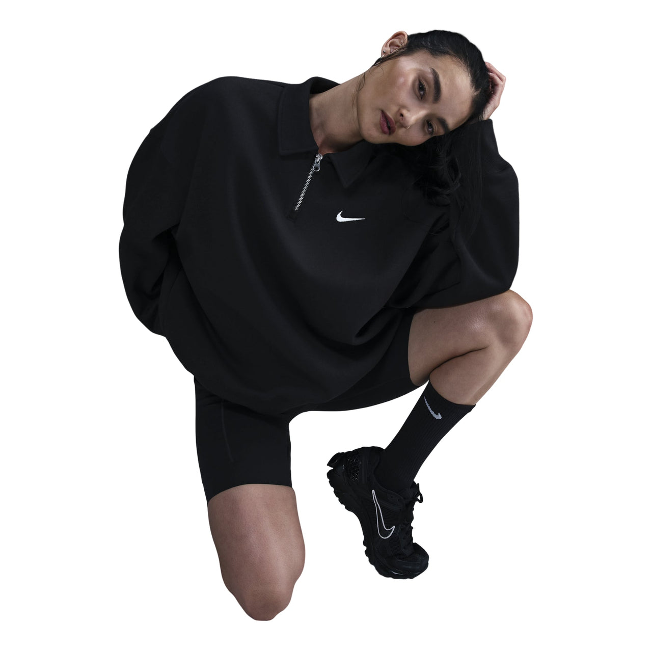 (WMNS) Nike Sportswear Phoenix Fleece T-Shirt 'Black' FZ3208-010