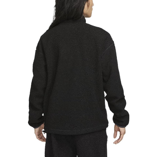 Nike Sportswear Snap Button Pullover Fleece Sweater 'Black' DQ4194-097