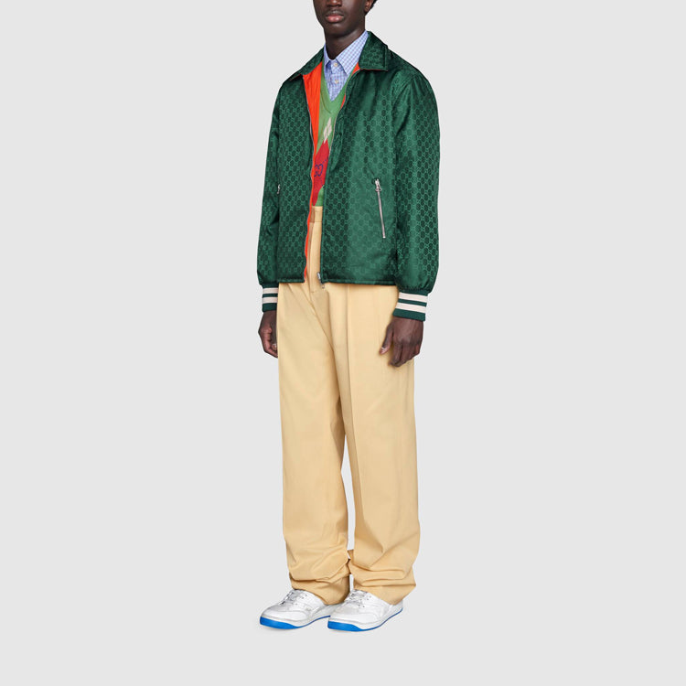 Gucci FW21 Reversible Nylon Jacquard Jacket Green 654831-ZAGVX-3283