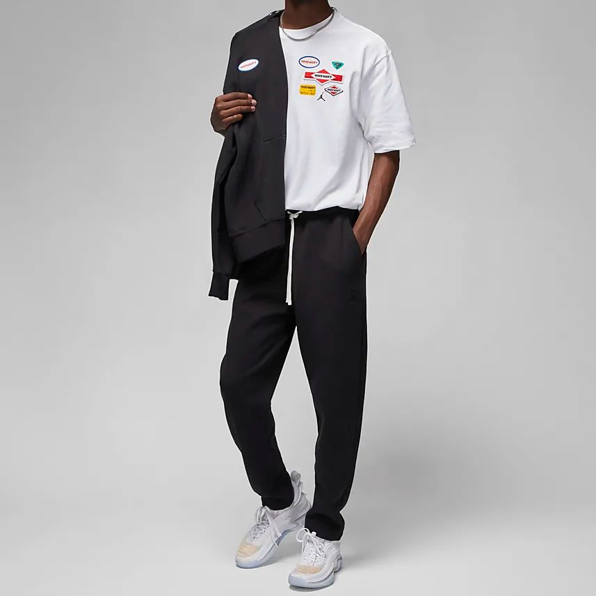 Air Jordan Solid color velvet legged Pants 'Black' DX0604-010