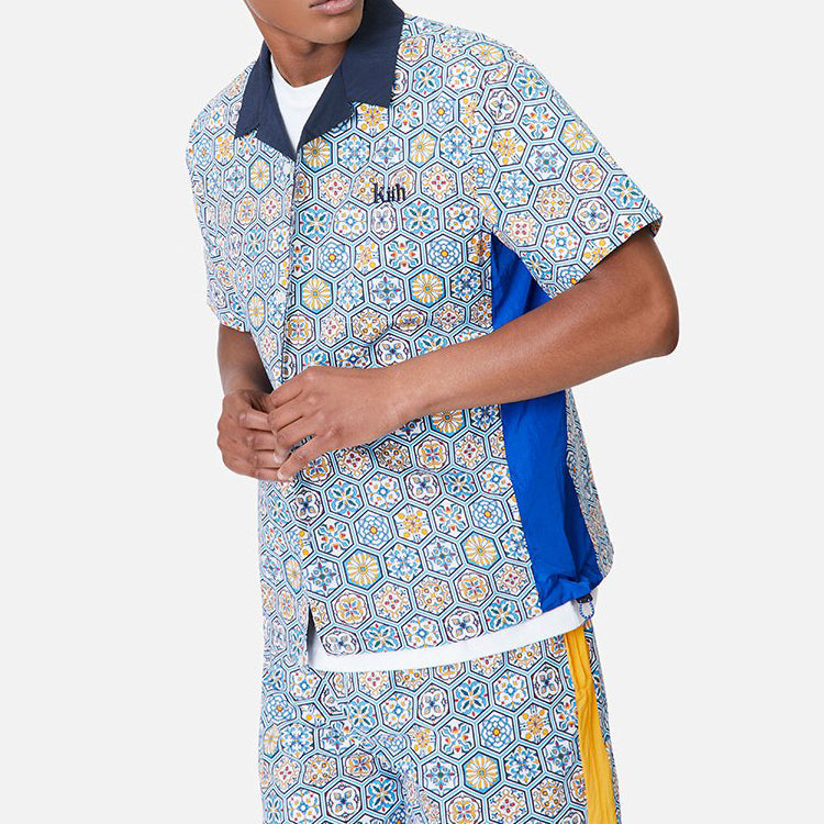 KITH Printed Camp Collar Shirt 'Blue Multi' KH3788-109