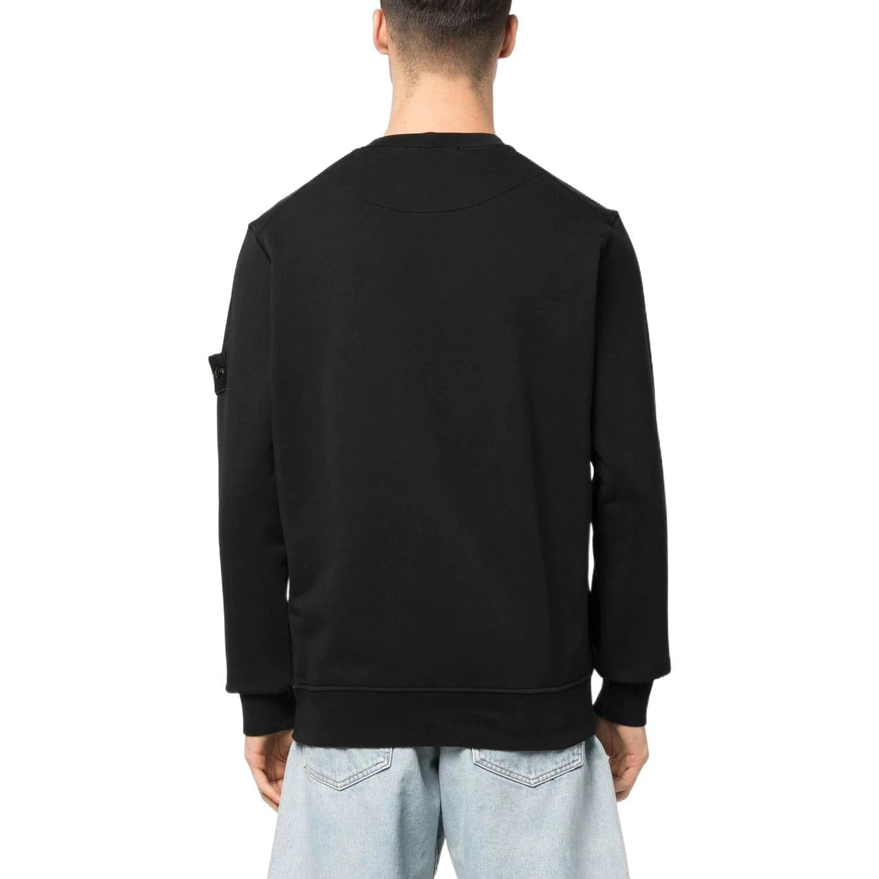 STONE ISLAND Logo Patch Crewneck Sweatshirt 'Black' 101563051-A0029