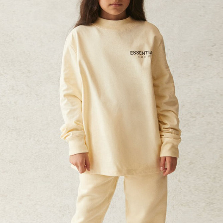 (GS) Fear of God Essentials SS21 Long Sleeve Tee Buttercream/Cream FOG-SS21-521