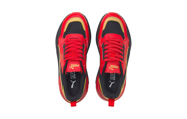 PUMA X-ray 2 Square (Big Kids) Shoes Red/Black/Gold 374190-09