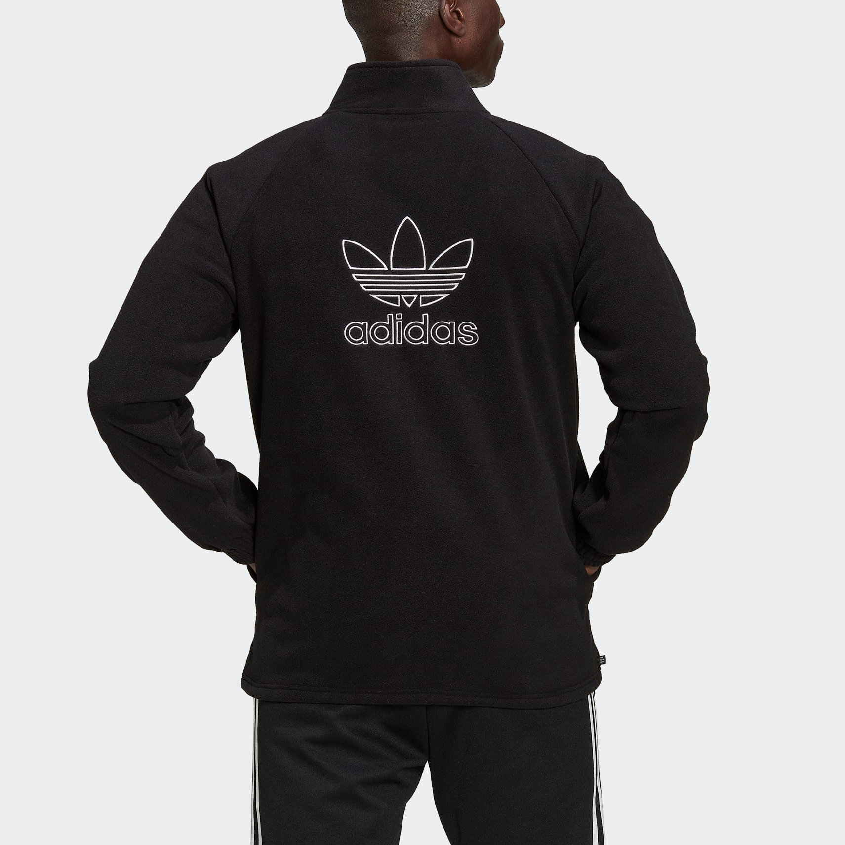 adidas Adicolor Classics Trefoil Teddy Fleece Jacket Asia Sizing 'Black' HK7295
