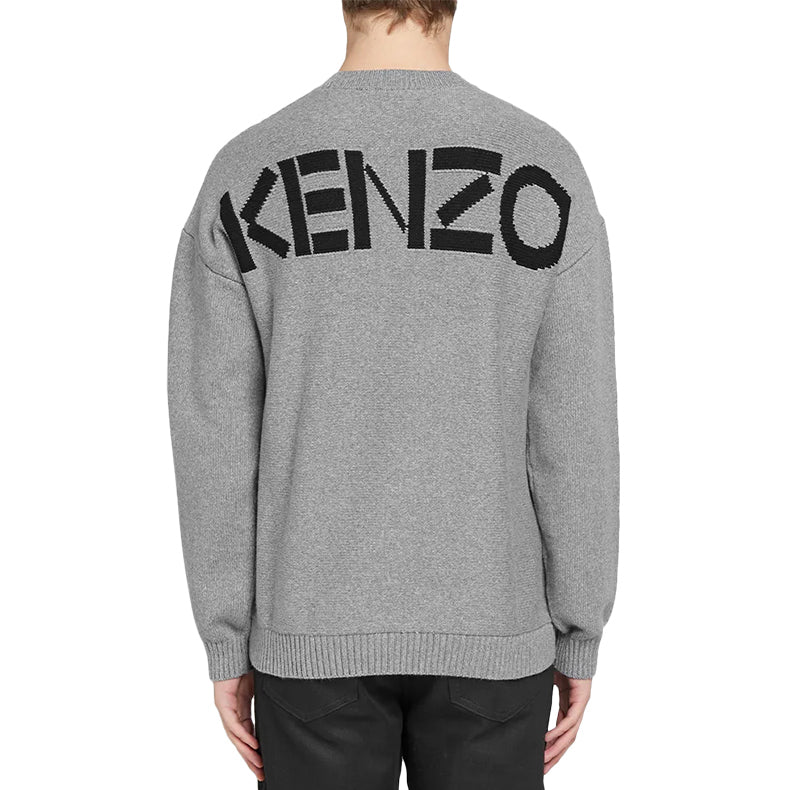Men's KENZO Solid Color Round Neck Long Sleeves Pullover Gray F965PU2043BA-93