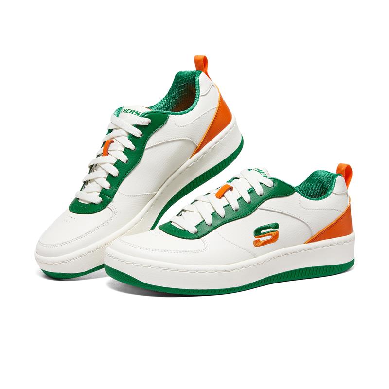 (WMNS) Skechers Sport Court 92 'White Green Orange' 800000-NTMT