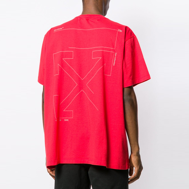 Off-White 2019-20FW Crew Neck Street Style Cotton Short Sleeves Logo OMAA038E191850032091