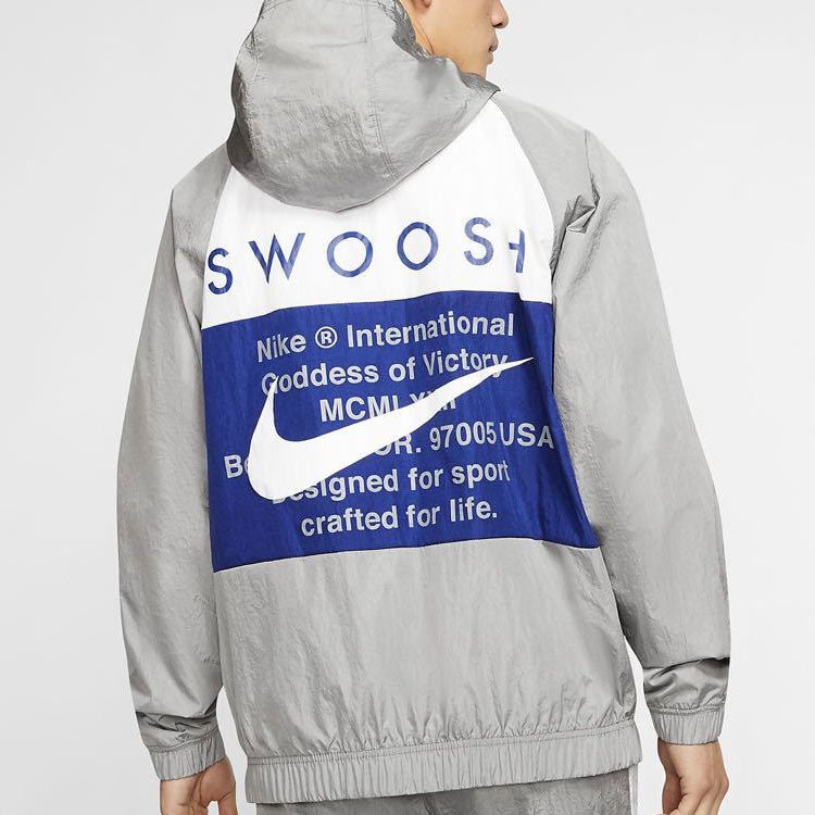 Nike Sportswear Swoosh Windproof Sports Woven Jacket Gray CJ4889-073