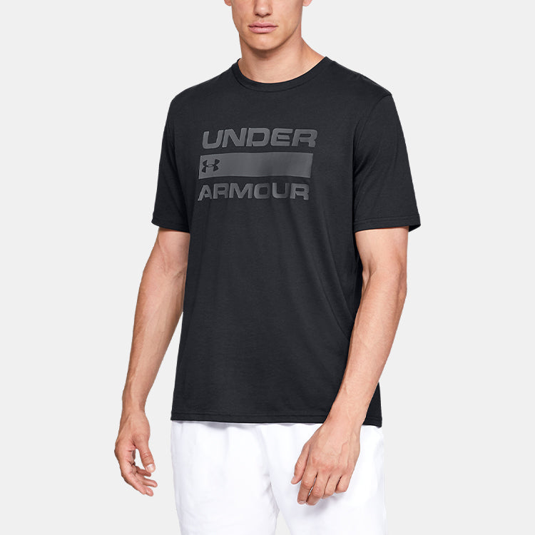 Men's Under Armour Team Issue Wordmark elastic Printing Short Sleeve Black 1329582-001
