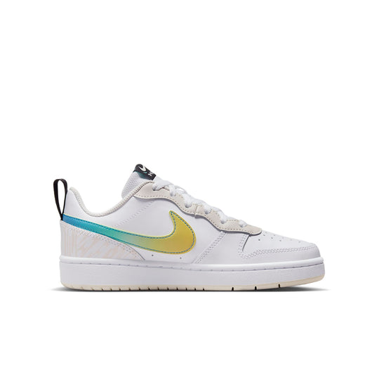 (GS) Nike Court Borough Low 2 'White Yellow Gradient' FJ7692-191