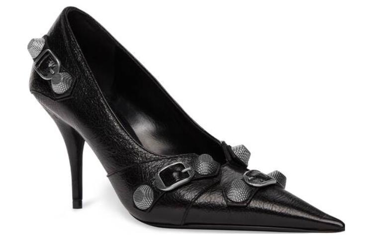 (WMNS) Balenciaga Cagole 90mm Pumps 'Black Arena Lambskin' 714252WAD4E1081