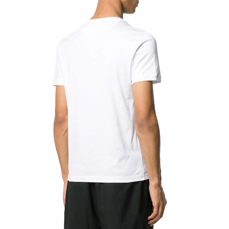 Men's FENDI Solid Color Logo Printing Short Sleeve White FY0894AAOQF0QA0