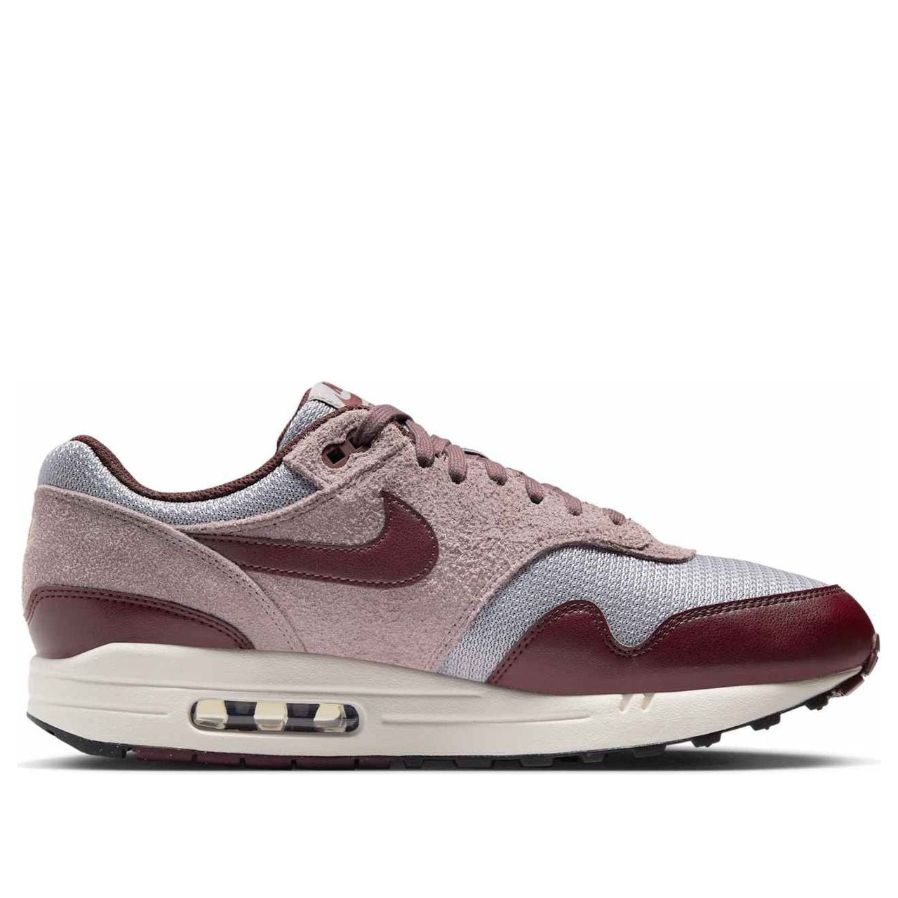 Nike Air Max 1 Essential Premium 'Cement Grey Burgundy Crush' FQ7327-001