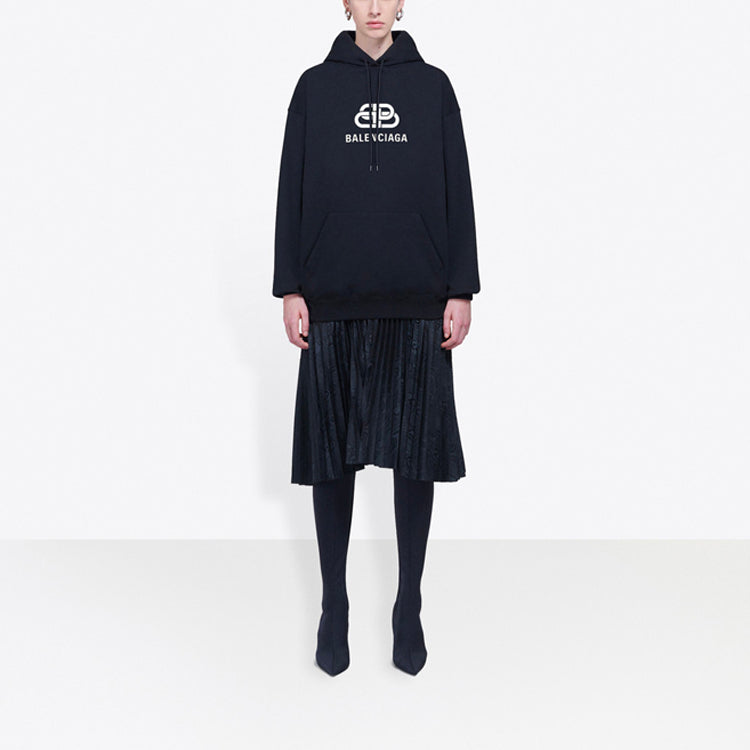 (WMNS) Balenciaga Loose hooded Long Sleeves Hoodie Black 570792TEV191000