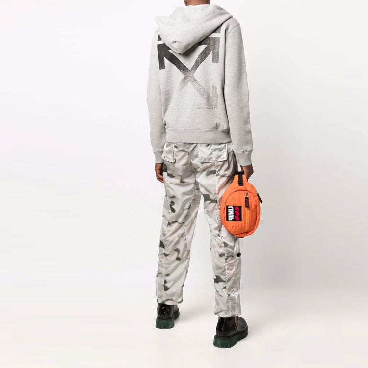 Off-White FW21 Logo Printing Zipper Ordinary Version Gray OMBE001F21FLE0040810