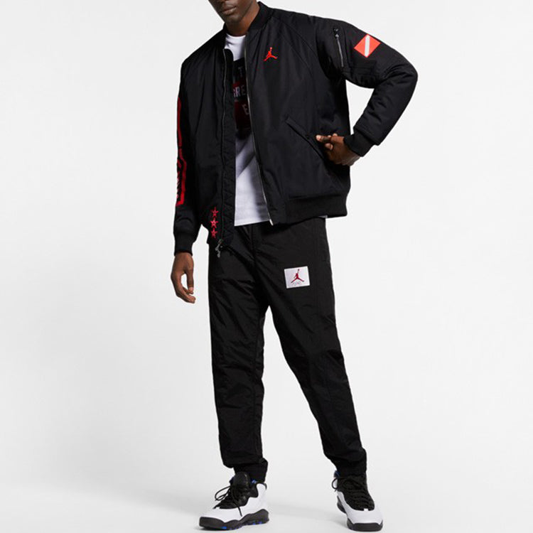 Air Jordan Stand Collar Long Sleeve Bomber Jacket 'Black' BQ6957-010
