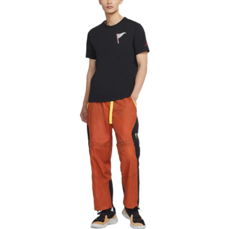 Air Jordan Aj23 Varsity Cotton Round Neck Back Alphabet Pullover Short Sleeve Black DQ6075-010