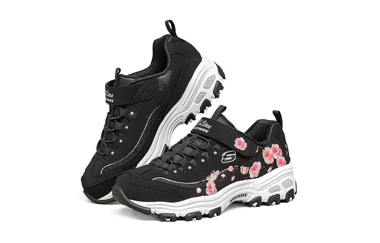 (GS) Skechers D'Lites 'Black Pink' 302507L-BLK