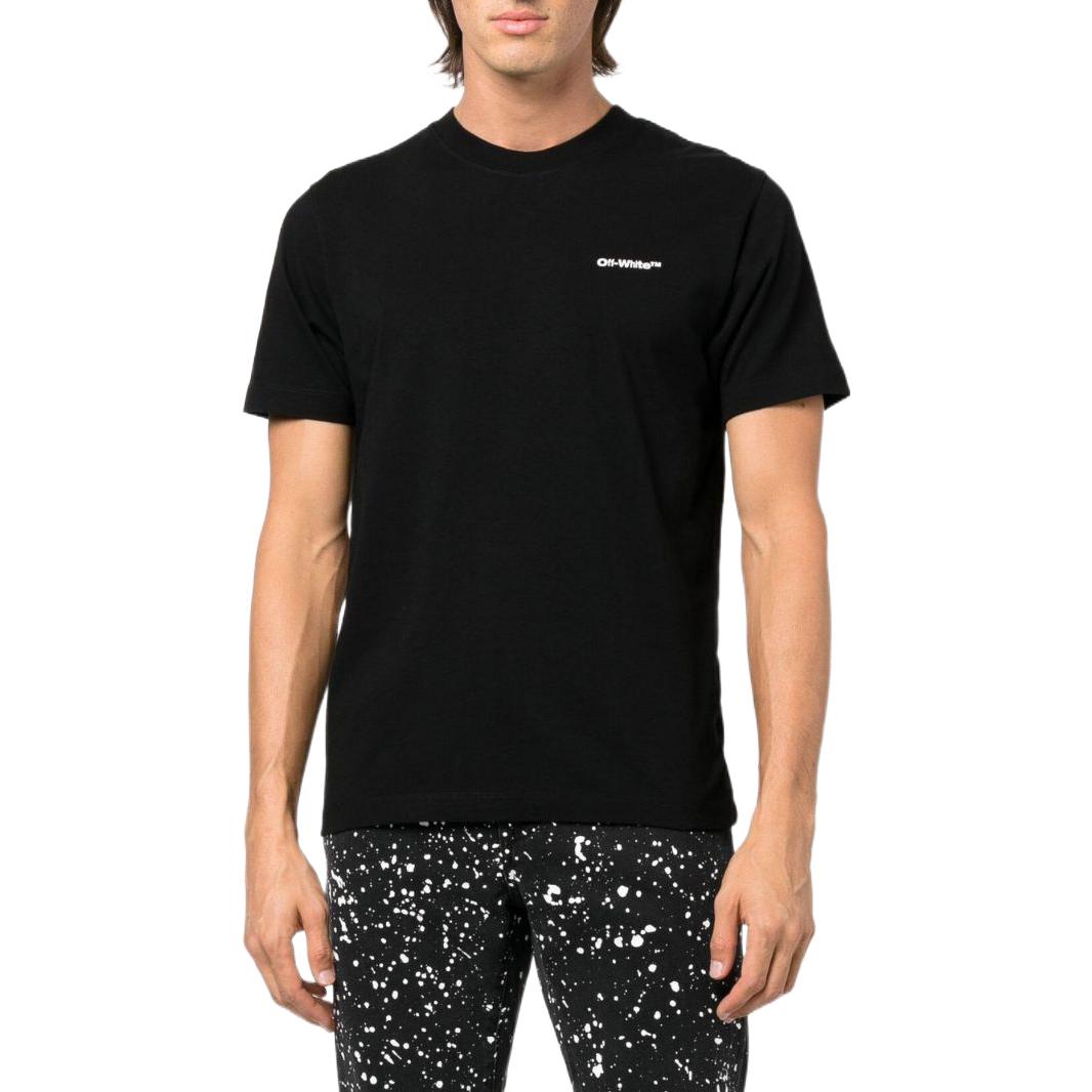 Men's Off-White SS22 Back Print Short Sleeve Black T-Shirt OMAA027F22JER01610011001