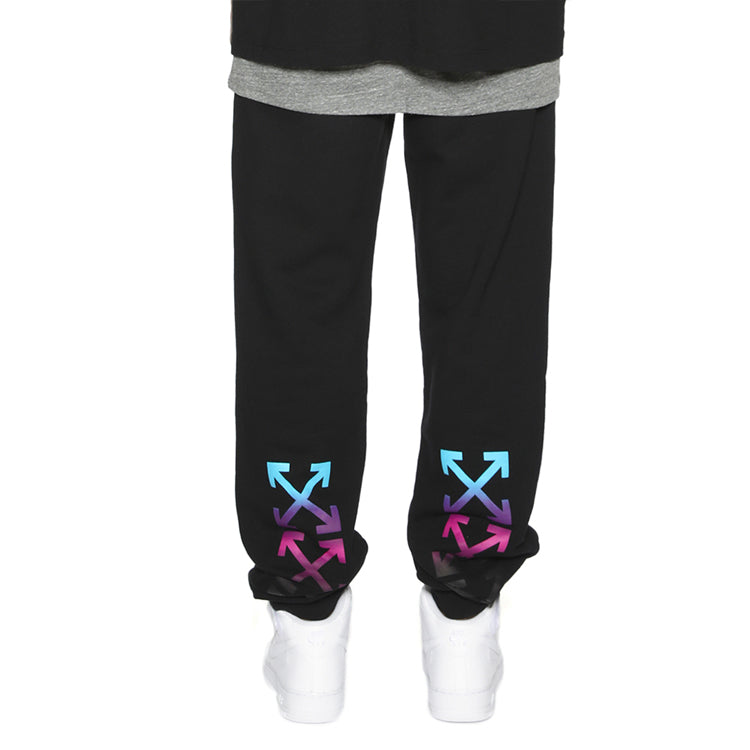 Men's Off-White Pattern Lacing Sports Pants/Trousers/Joggers Loose Fit Black OFWPT08RG81MBBKZ