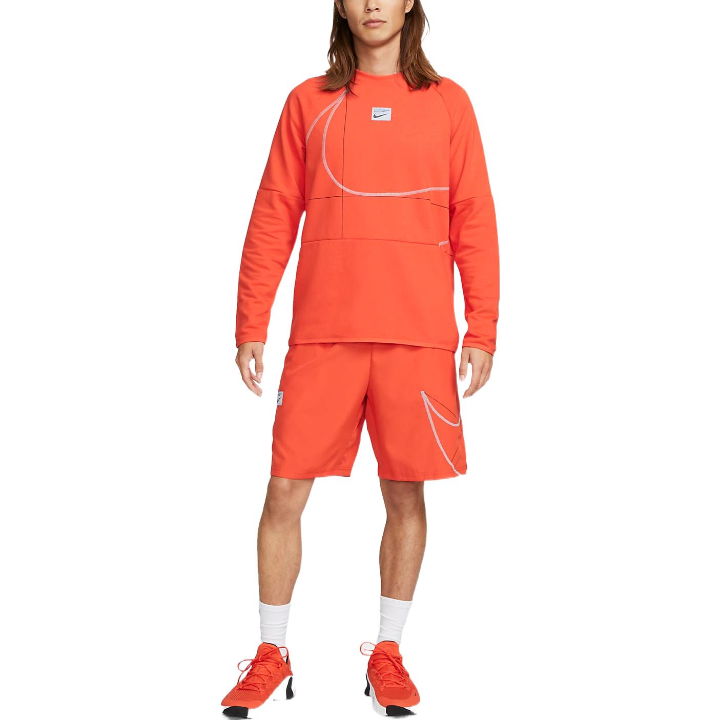 Nike Dri-FIT Long-Sleeve Fleece Fitness Top 'Bright orange' DQ6623-633