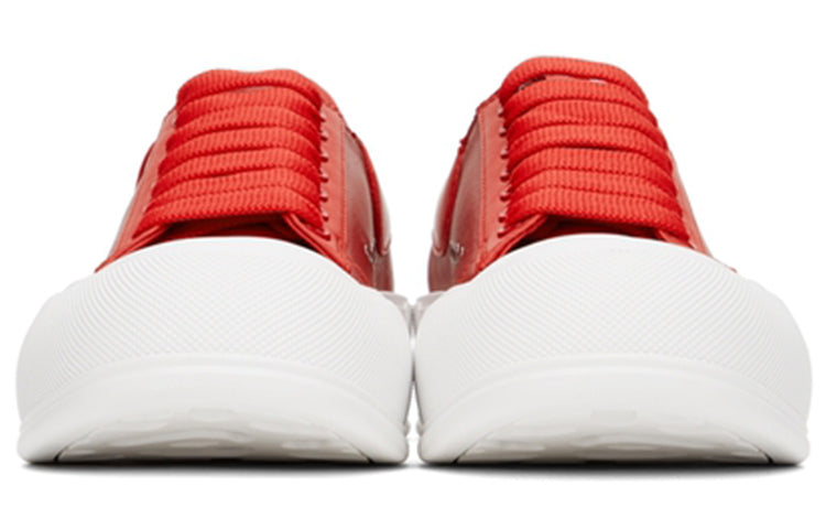 Alexander McQueen Deck Lace-Up Plimsoll Sneakers 'Red White' 667817WIB646123
